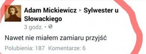 FB: Sylwester u Mickiewicza